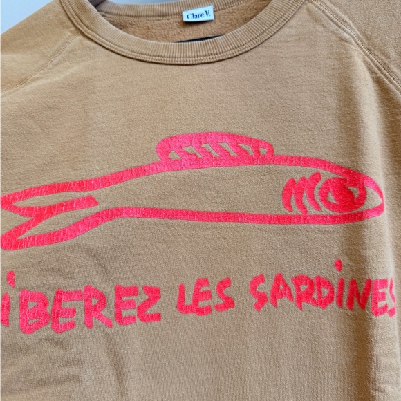 Clare V tan and red sardine sweatshirt - Picture 4 of 4